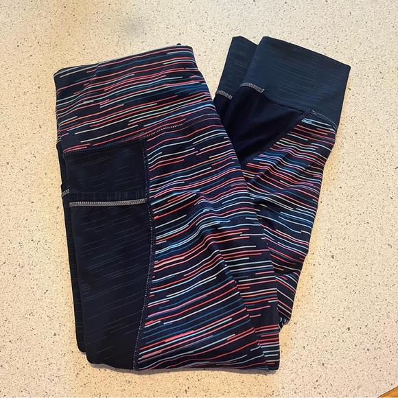 Athleta Navy Blue Yoga Cropped Tight - Picture 1 of 9